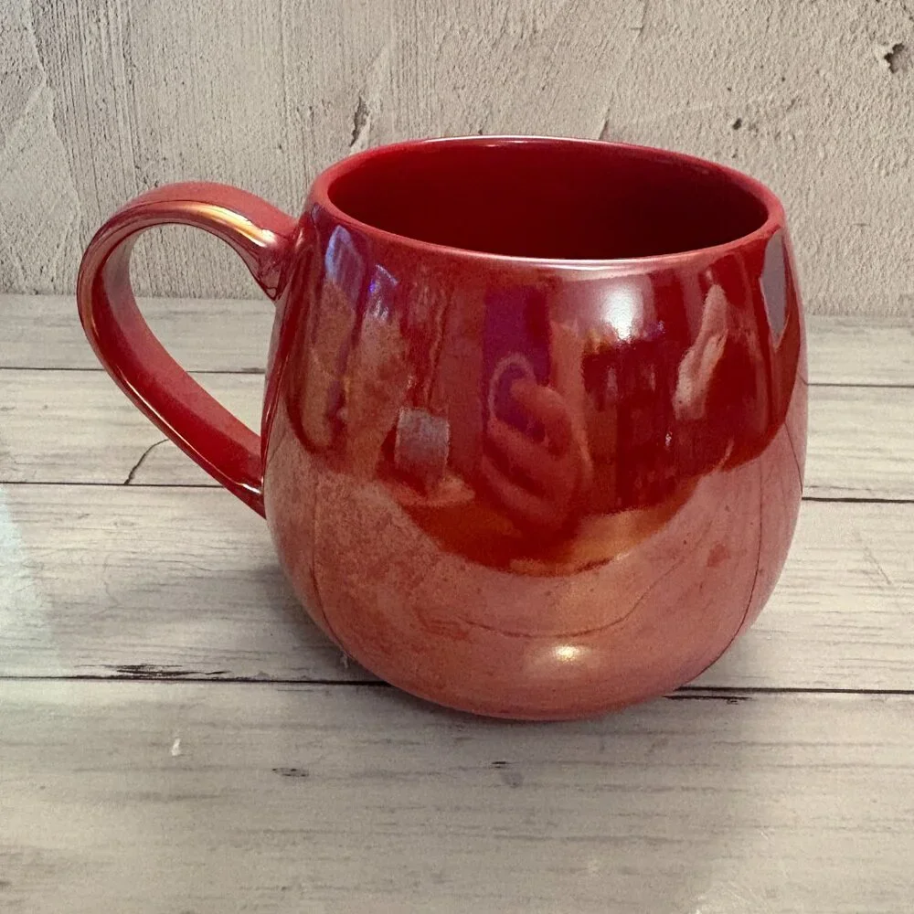 Tim Hortons Red Iridescent Mugs Maple Leaf  2020 x 2 Coffee Mugs (SKU: 190MI) - Picture 5 of 10